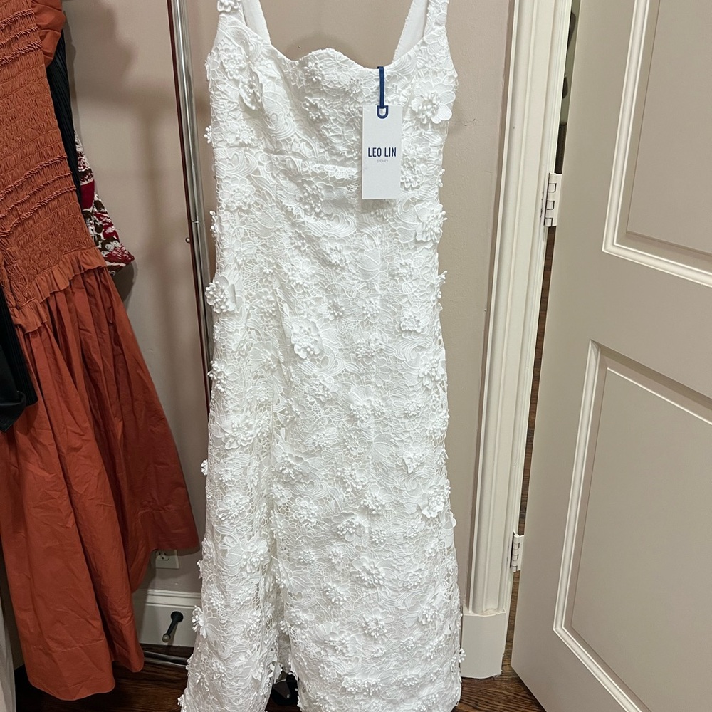 Leo Lin Odette Lace Midi Dress Size 2 - Picture 5 of 8